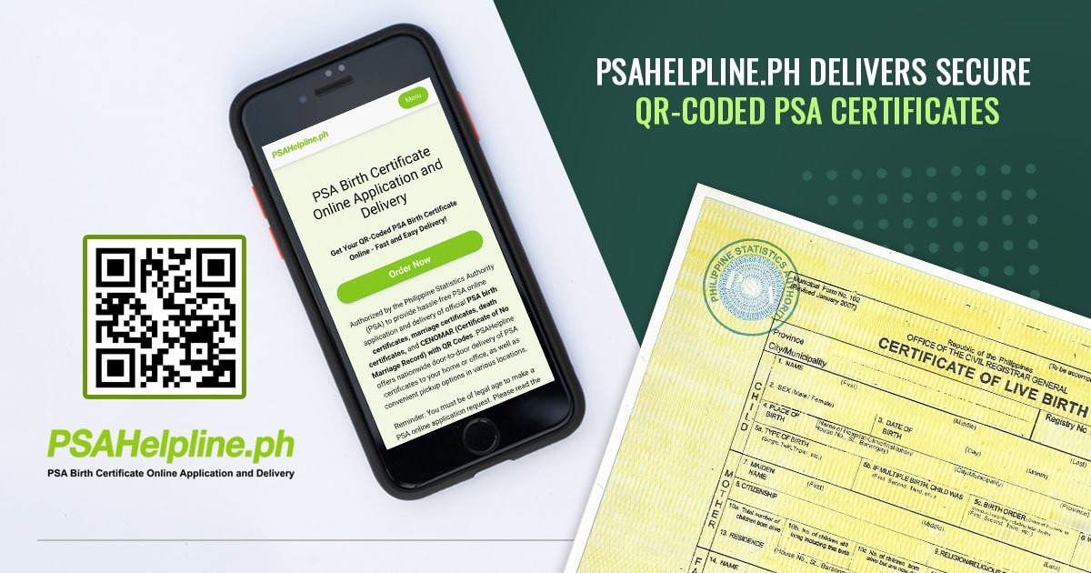 PSAHelpline QR-coded PSA certificates